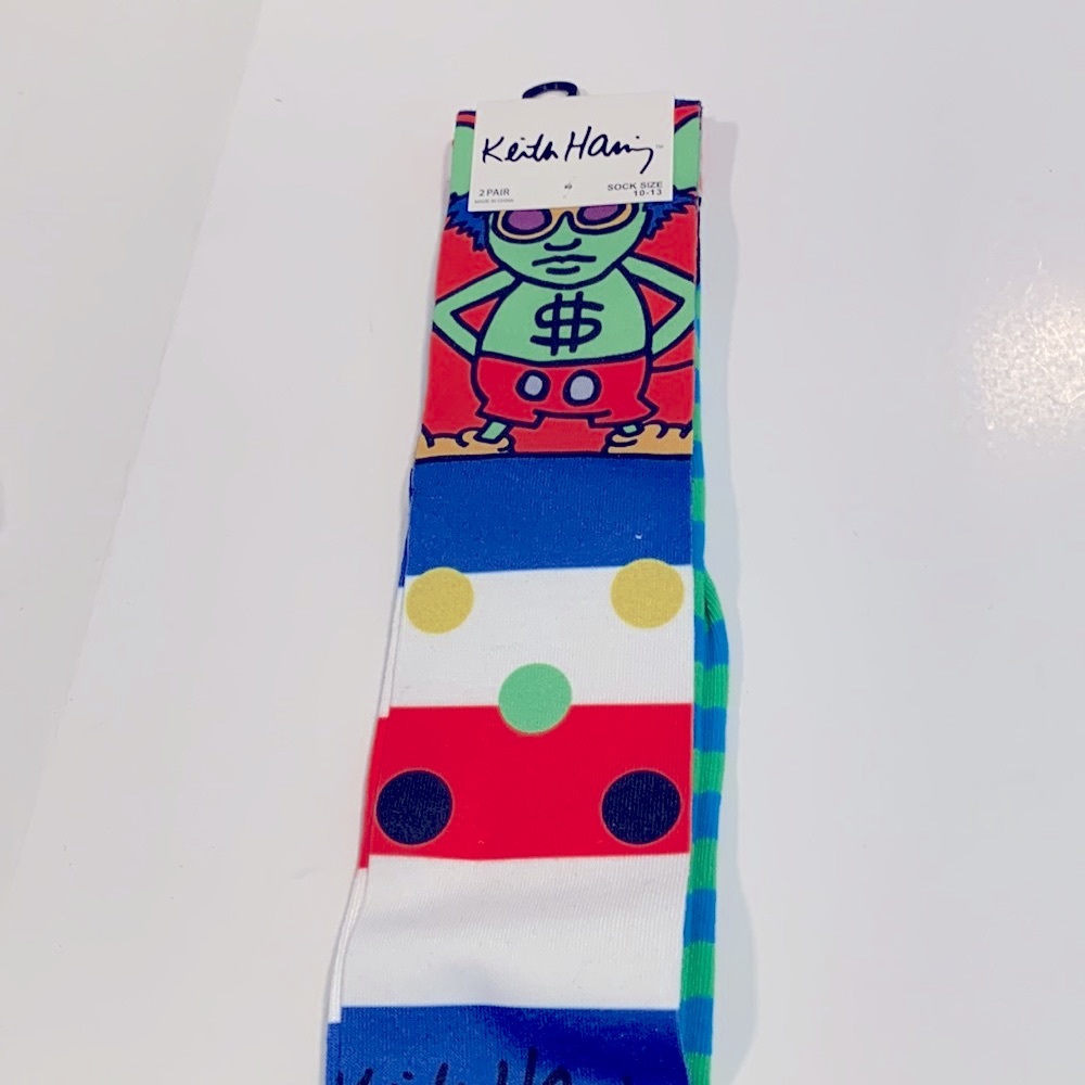 💛Keith Haring socks 2 pair NWT Sz 10 -13